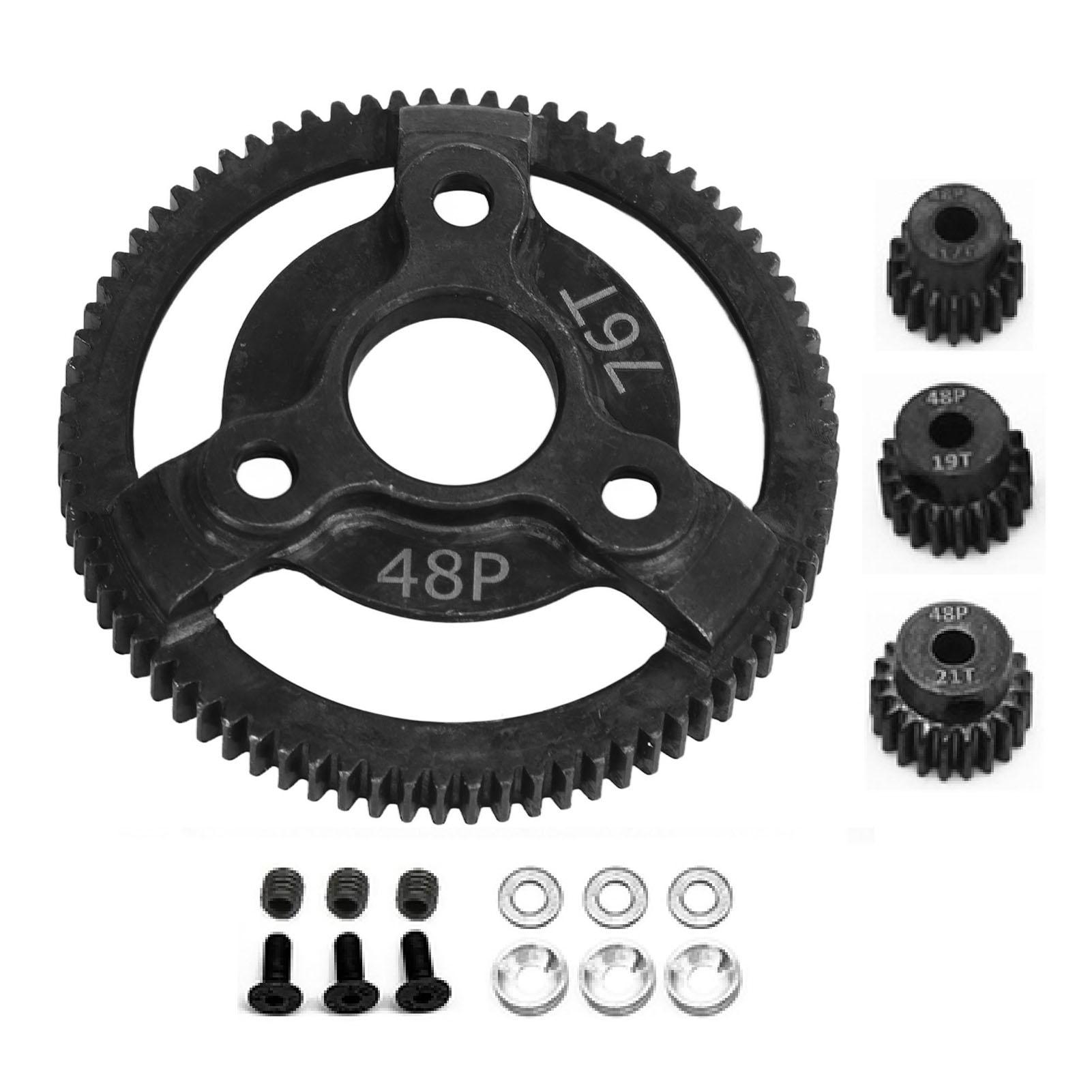 

RC Car Gear Kit 48P 76T Big Gear 19T 20T 21T Pinion Gear RC Car Replacement Gear for Traxxas Slash
