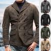 Men's Casual Vintage Jacket Youth Straight Hem Lapel Commuter Jacket