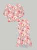 3D Blumenmuster Klassischer Totem Damenprint, Modisch Übergröße, Elegant, Vielseitig für alle Jahreszeiten. T-Shirt, Rock und Set