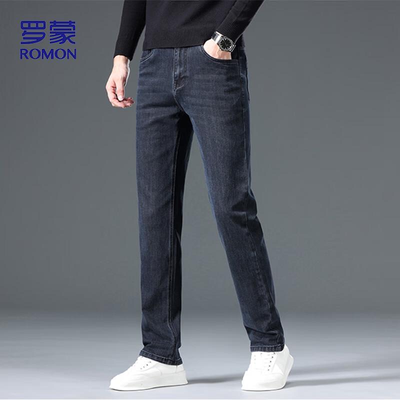 ROMON Men's Business Casual Straight Fit Stretch Jeans
