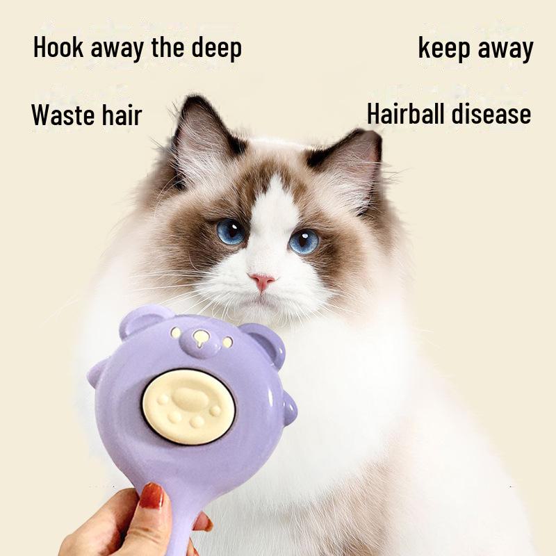One-Button Pet Hair Removal Comb - Automatic, Portable Grooming Brush for Cats & Dogs