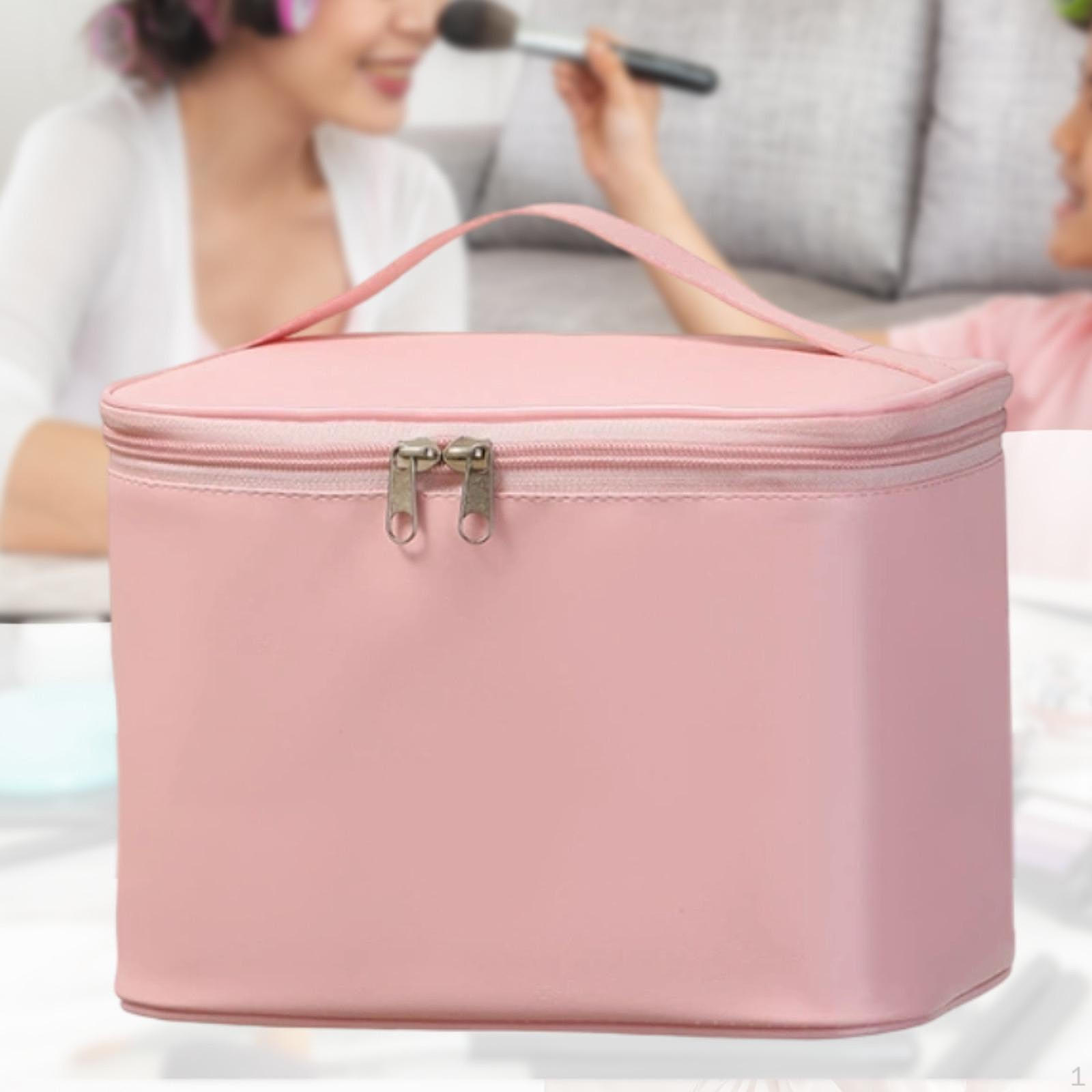 

Cosmetic Bag Accessories Large Capacity Portable Organizer with Handle Travel Toiletry Oxford розовый