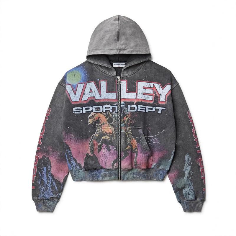 American Streetwear 3D Print Zip Y2K Hoodie Jacket Men Women