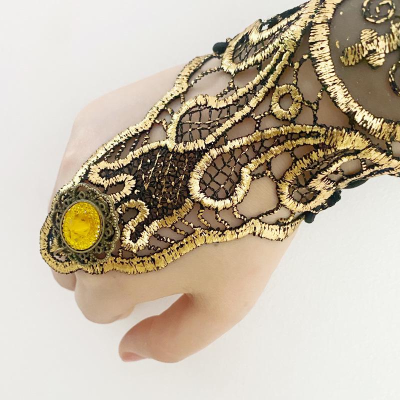Black Gothic Lace Arm Jewelry – Women's Retro Hollow Out Accessory