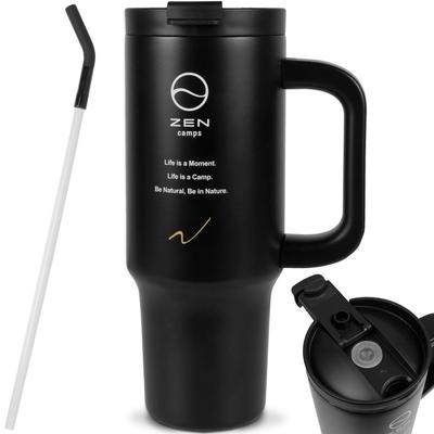 ZEN Camps Tumbler with 887ml Water Large Vacuum Heat Cold Comes with No Spills Straw, Bottle, Capacity, Portable, Straw, Insulation, Retention,