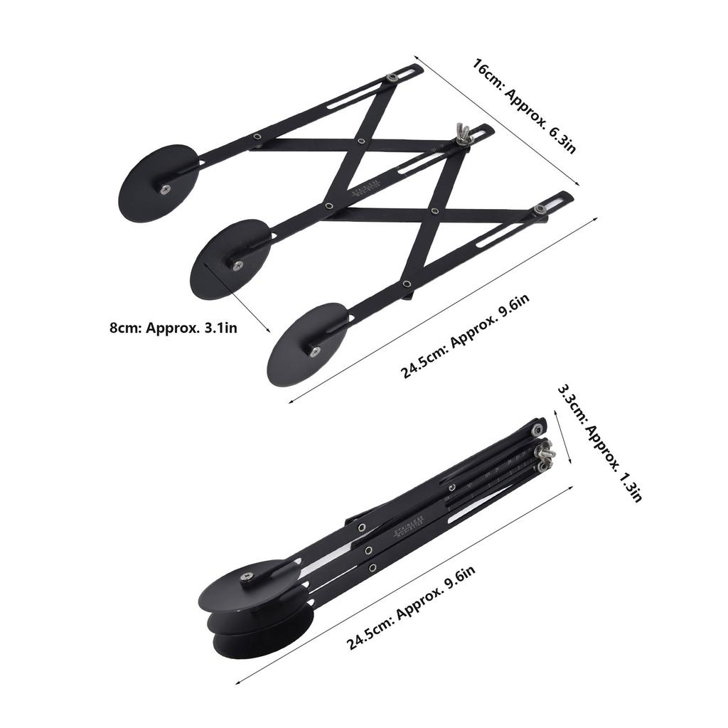 3 Wheel Stainless Steel Pastry Cutter   Expanded 3 Wheel Pastry Cutter for Dough Pizza Baking