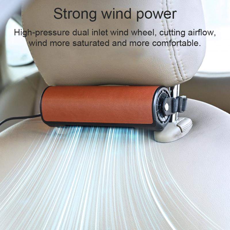 Car Seat Ventilation Fan USB Cooling Fan Air Circulation Electric Fan Low Noise W/ 3 Adjustable Wind Speeds Switch for Car Truck