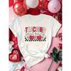 European Sizes Women's Teacher-Themed "Teaching Sweet Hearts" T-Shirt - Cute Heart & Graphics, Soft Round Neck Short Sleeve