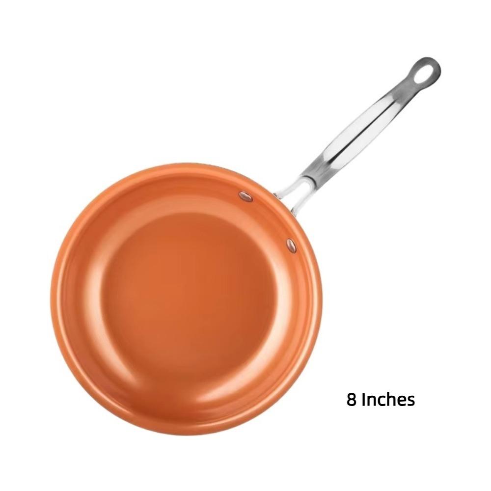 

Round Aluminum Frying Pan 8/10 Inch Copper Egg Pan General Use NonStick Fried Steak Pot Gas Induction Cooker