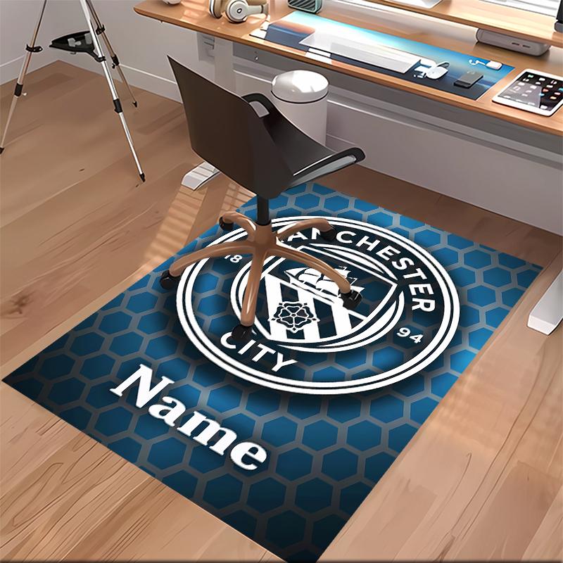 Op maat gemaakte Manchester City F.C. Print Vloerkleed - Zacht, Wasbaar Antislip Binnentapijt, Woonkamer, Huis & Kantoor Decoratief Tapijt