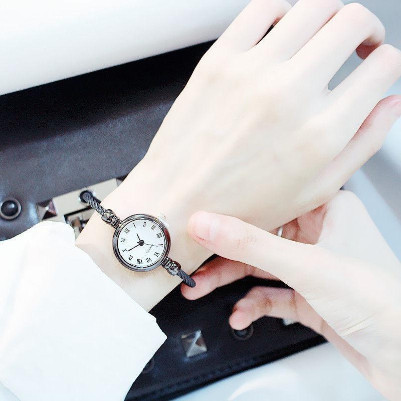 New Luxury Fashion Silver Bangle Bracelet for Women Watches Stainless Steel Retro Ladies Quartz Wristwatches Small Clock