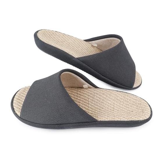 [YAKIDA] Slippers, Indoor, Lightweight, Linen, Washable, Room Shoes, Indoor Shoes,  Natural Jute x Japanese Style , Non-stuffy, Ergonomic, Men s,