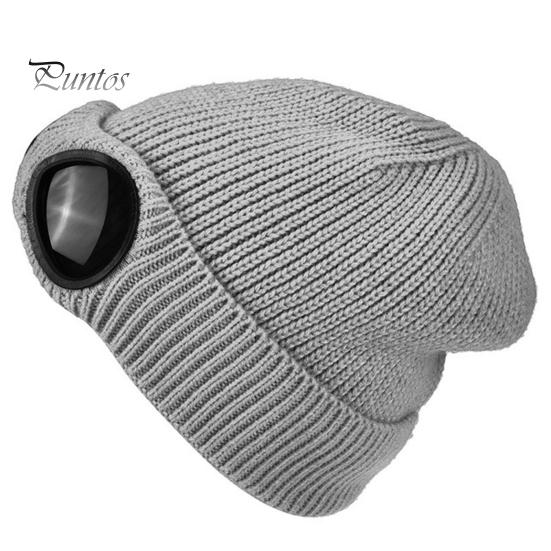 Berretto Lavorato a Maglia Decorazione Occhiali Elastico Morbido Fodera in Peluche Casuale Protezione Orecchie Uomo Colore Unico Autunno Inverno Donna Cappellino Skull Streetwear