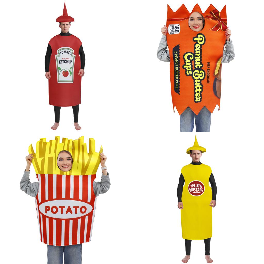 Halloween Snack Party Cosplay Costume For Adults With Polyester Fabric For Stage Performances