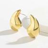 Retro Trendy Gold Color Chunky Waterdrop Dupes Drop Earrings Summer Fashionable Versatile Personality Glossy Teardrop Earring Jewelry Gift for Women