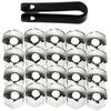 VERYUS 20Pcs 17mm Car Wheel Nut Cover Silver Alloy Wheel Nuts Bolt Caps Dust Cap Protection Anti-Rust Hub Screw Cover With Remov