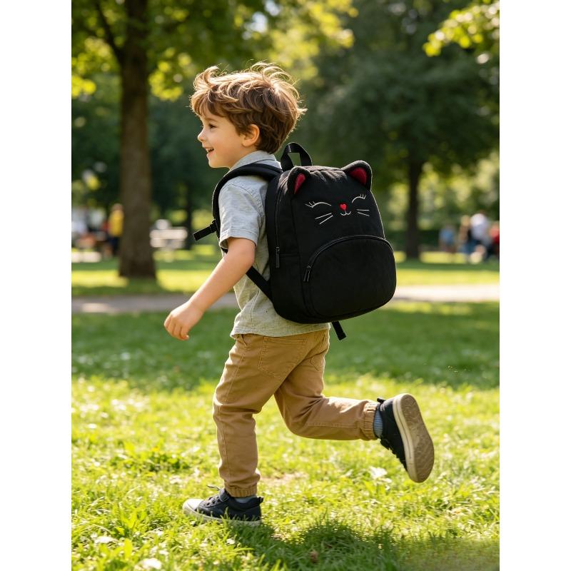 1pc Cartoon Animal Kids Backpack Plush Material Multiple Colors Kindergarten Cute Backpack For Children
