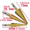 3Pcs/Set 3-12mm/4-12mm/4-20mm HSS Straight Groove Step Drill Bit Titanium Coated Wood Metal Hole Cutter Core Drilling Tools Set