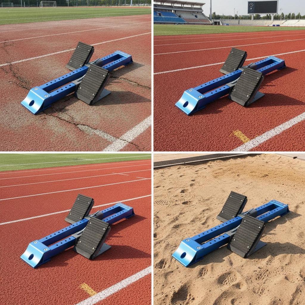 Starting Block with Adjustable Pedals Portable for Athletic Tracks, School Teams