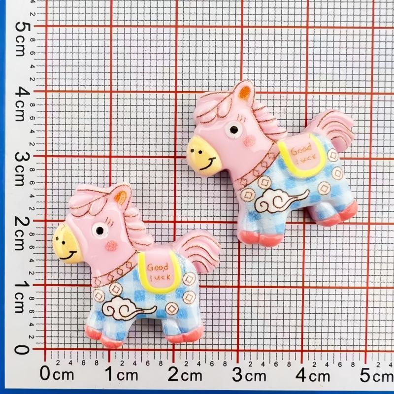 10Pcs Cartoon Diy Resin Accessories Cabochon Flatback Cute Cartoon Pony Embellishments For Diy Jewelry Making Decoration