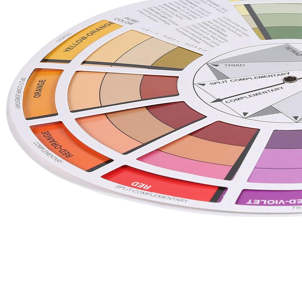 Professional Mix Guide Round Tattoo Nail Pigment Color Wheel Paper Card Supplies