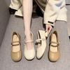 Little Mary Jane Single Shoes Women's Low-heeled Women's Shoes Spring New Shallow Mouth with Skirt Small Leather Shoes Women