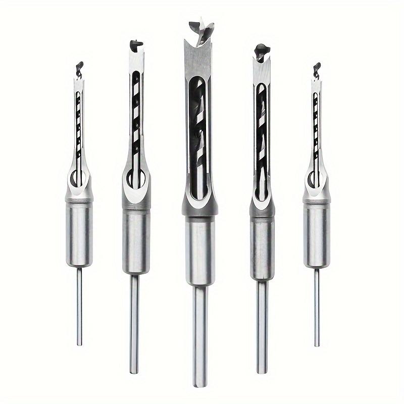 4pcs Square Hole Drill Chisel Extension Saw Woodworking Tools Carving Square&Rectangular Grooves for Woodworking Production