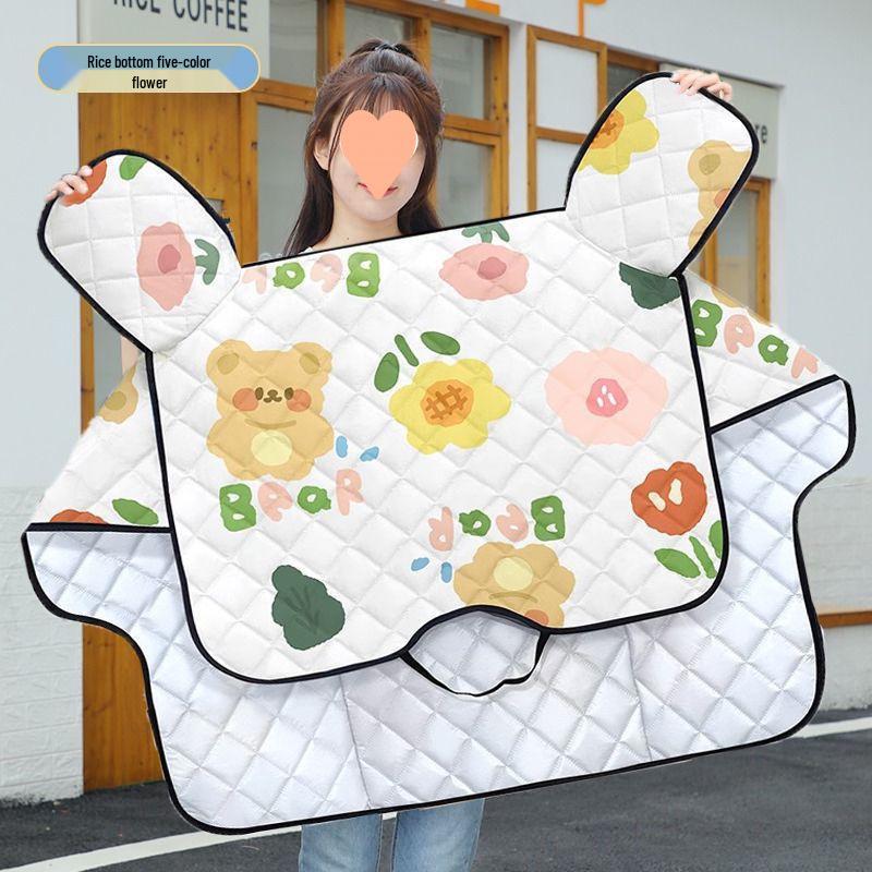Electric Vehicle Plush Windshield Cover - Thickened, Enlarged, Waterproof, and Windproof for Winter Protection.