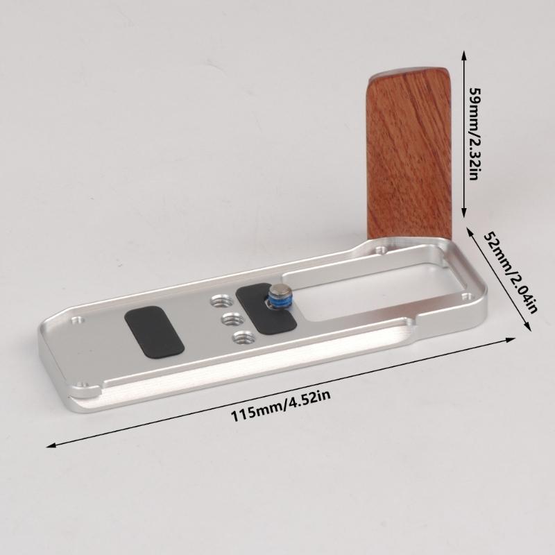 Wood Handle Camera Quick Release Hand Grip For XM5 Camera Photography Studio Gear, Metal Baseplate