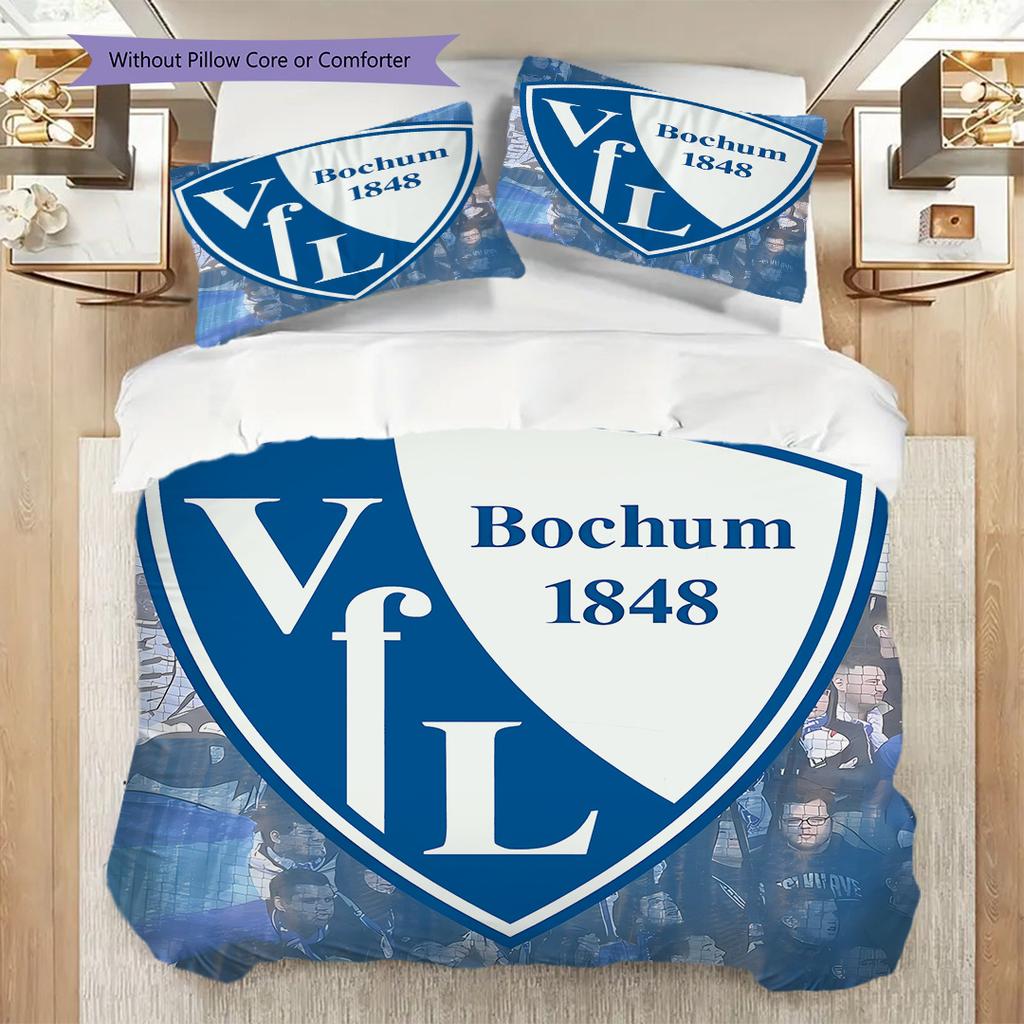 VfL Bochum 1848 Patroon Beddengoed Dekbed Set Dekbedovertrek Kussensloop Huisdecoratie Verjaardagscadeau (1 dekbedovertrek + 2 kussenslopen, zonder binnenkussen)