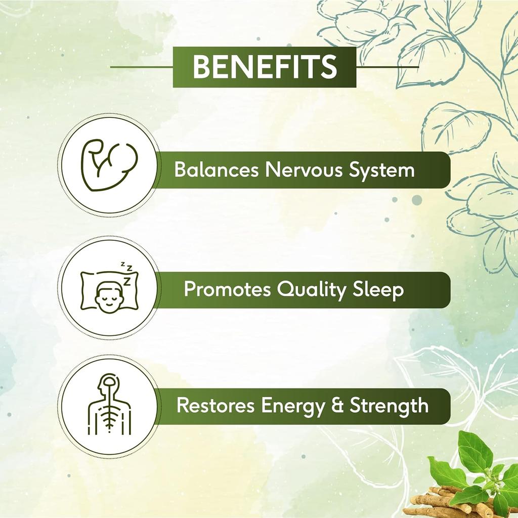 Sri Sri Tattva Ashwagandha 500mg  60Tablet Pack of 3 | Herbal Energy & Immunity Booster for Stress Relief