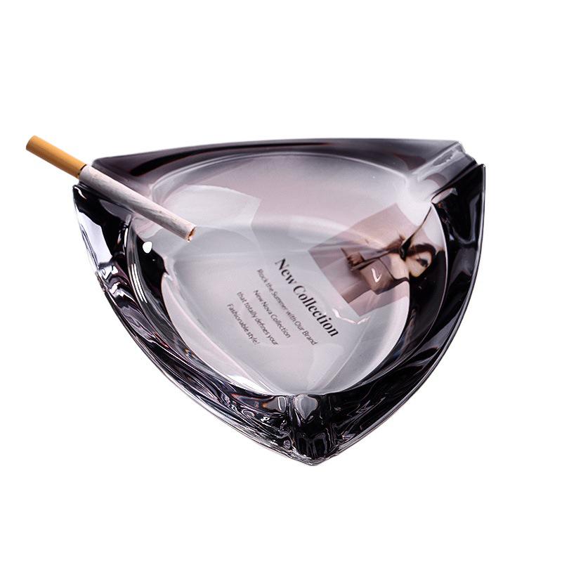Large Crystal Glass Ashtray: Light Luxury Creative Decor for Home, Office, or Living Room