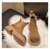 Fashion Women's Shoes Autumn Winter 2024 New Fashion Slip-on Solid Color Outdoors Wear Resistant Female Shoes Round Head Ladies Boots