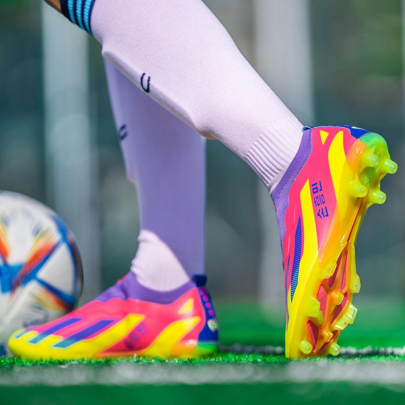 Male And Female Teenagers Ag Long Nails Professional Lawn Training Spikes Futsal Football Shoes