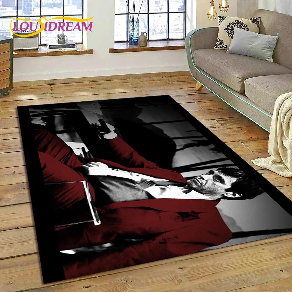 Scarface Tony 3D Printing Movie Carpet Rug for Bedroom Living Room Home Sofa Decoration,Children Game Large Decor Floor Mat Gift