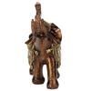 Resin Elephant Statue Wood Grain Feng Shui Elegant Elephant Sculpture Ornament for Home TV Cabinet Craft Decoration