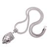 Majestic Titanium Steel Gothic Punk Lion Head Pendant Necklace For Men Hip Hop Jewelry