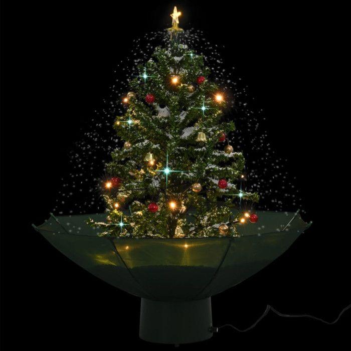 VidaXL Snowy Christmas Tree with Umbrella Base Artificial Christmas Tree Tree Christmas Decoration Living Room Sitting Room 284331