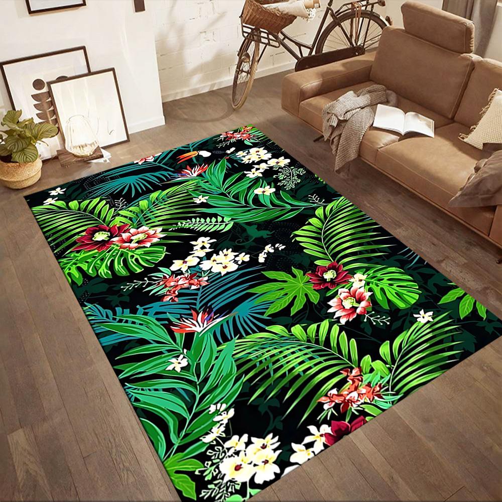 Tropical Floral Paradise Floor Mats for Living Room, Bedroom and Room Decoration Are Suitable for Gifts.