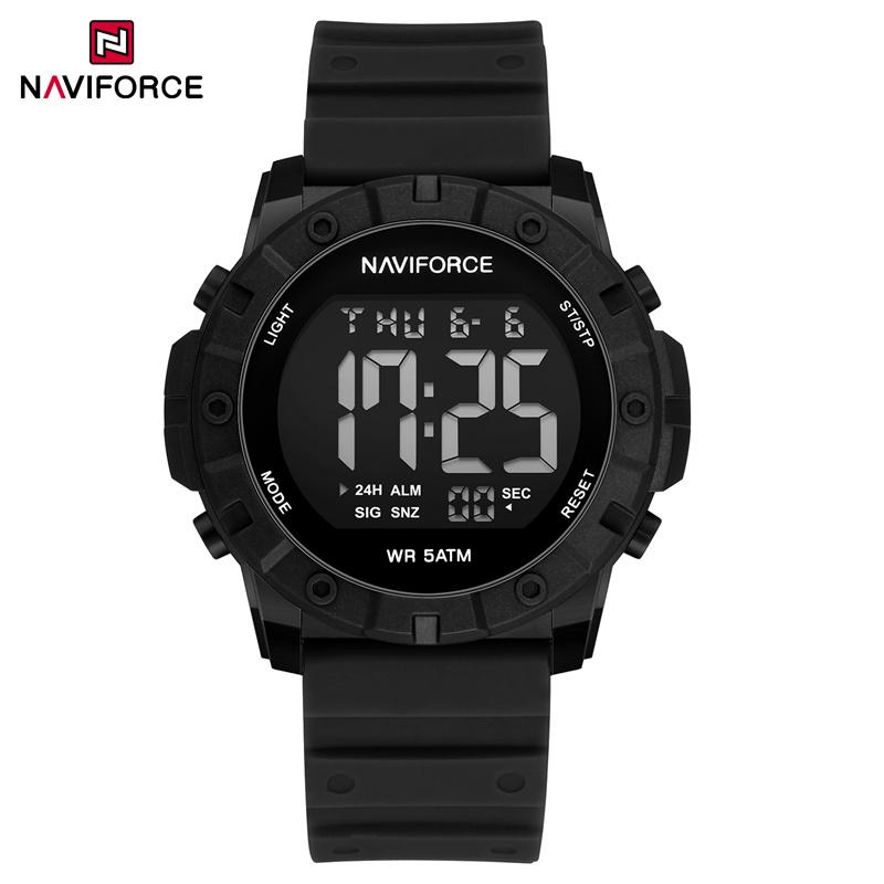 NAVIFORCE 7110 Custom Men Digital Sports Watch 5ATM Waterproof Rubber Alarm Chronograph Outdoor Wristwatch Factory Digital Watch
