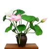 Artificial Lotus Bouquet with Stem, Leaf, and Seed Pod Decoration - Silk Flower Ornament