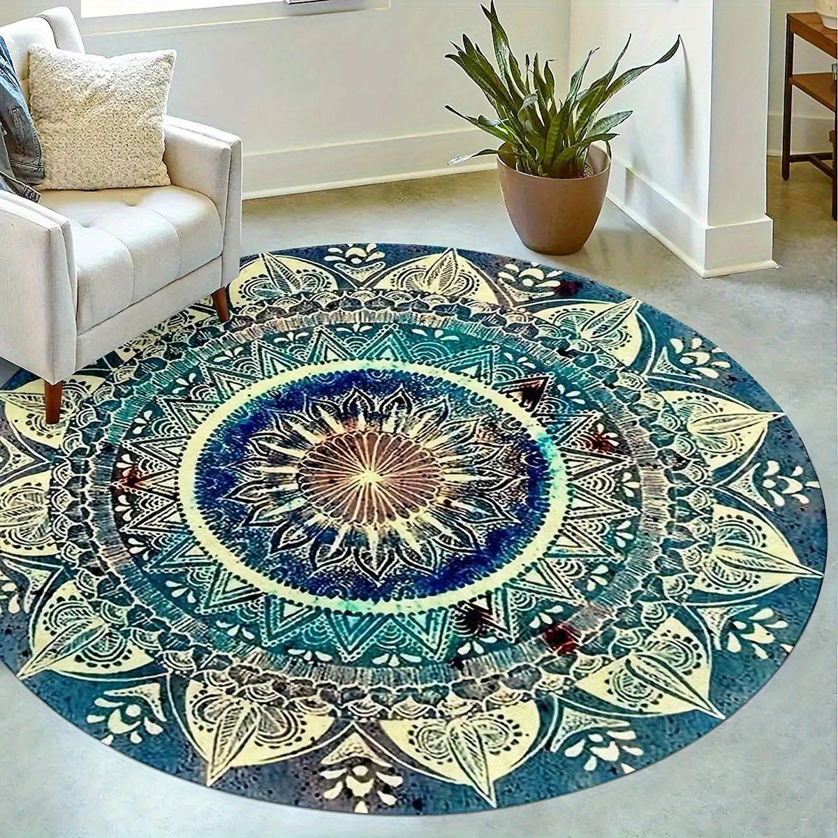 Crystal velvet carpetBohemian Style Round Mat