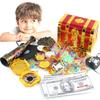 Captain Pirate Treasure Chest Child Treasure Chest Toy Gold Coins Treasure Hunt Game Money Banking Toys Kids Pretend Play