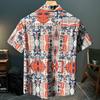 Men's Summer Thin Vintage Printed Beach Half Sleeve Fashionable Trendy Shirt