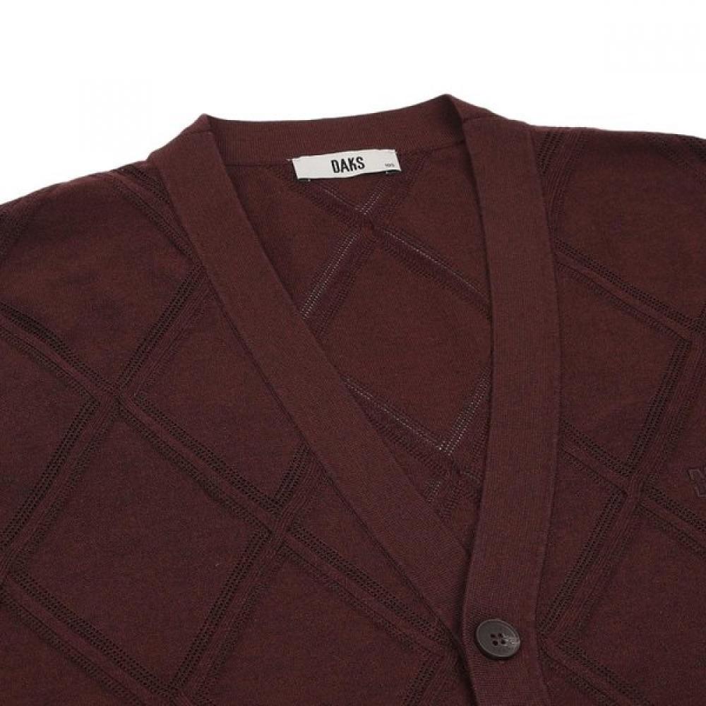 Daks Men Rayon Blend Argyle Regular Fit Cardigan Dma1swcd102r1