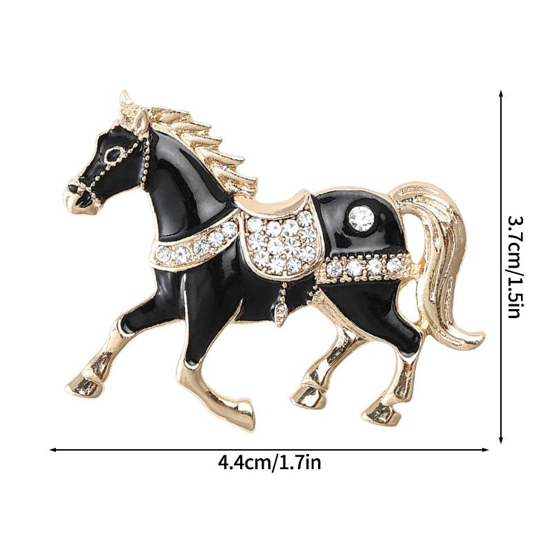 Creative Rhinestone Horse Brooches Party Favors  Animal Lapel Pins Horse Head Brooches  Chinese Latest Year Couple  Present