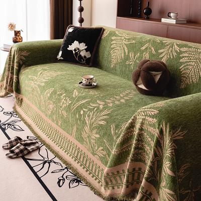 Chinese Classical Printed Chenille Sofa Cover Rural Plants And Flowers Couch Towel With Tassels Soft Anti Cat Scratch Dust Cover