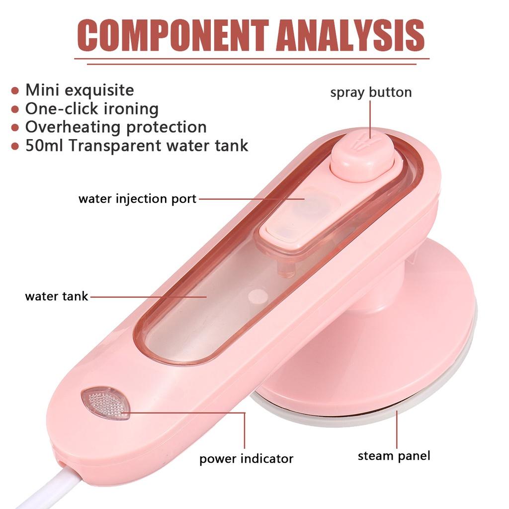 Mini Household Handheld hanging Iron Portable Iron Electric Garment Steamer Manual Ironing Machine Home Travel Fast Heat 30W 7.9"" * 3""