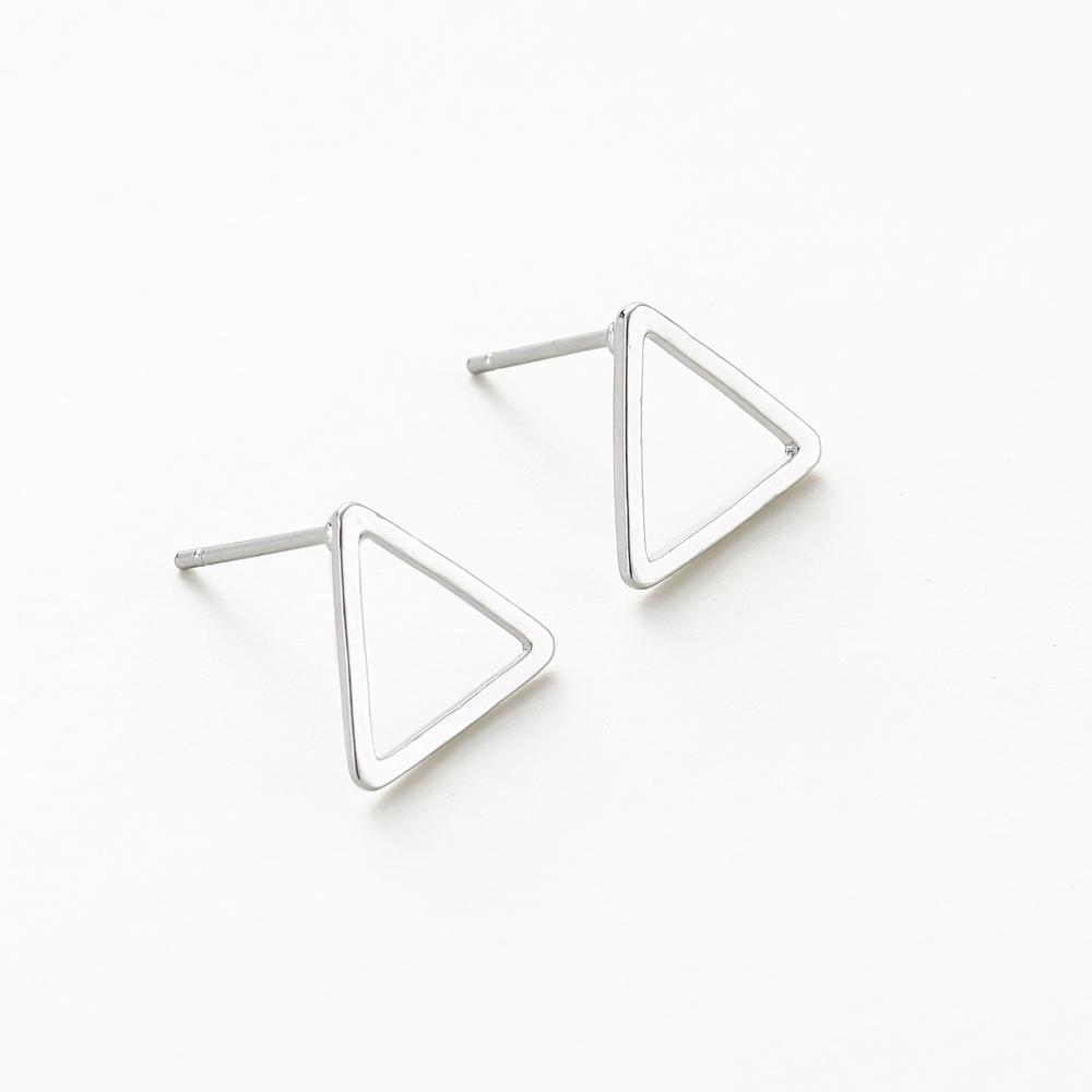 10PCS 14K 18K Gold Plated Brass Earring Triangle Hollow Shape Stud Earrings Hook For DIY Jewellery Making Supplies