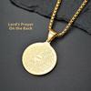 Stainless Steel Round Pendant Necklace, Steel Praying Hand Round Pendant Necklace, for Both Men and Women